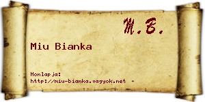 Miu Bianka névjegykártya